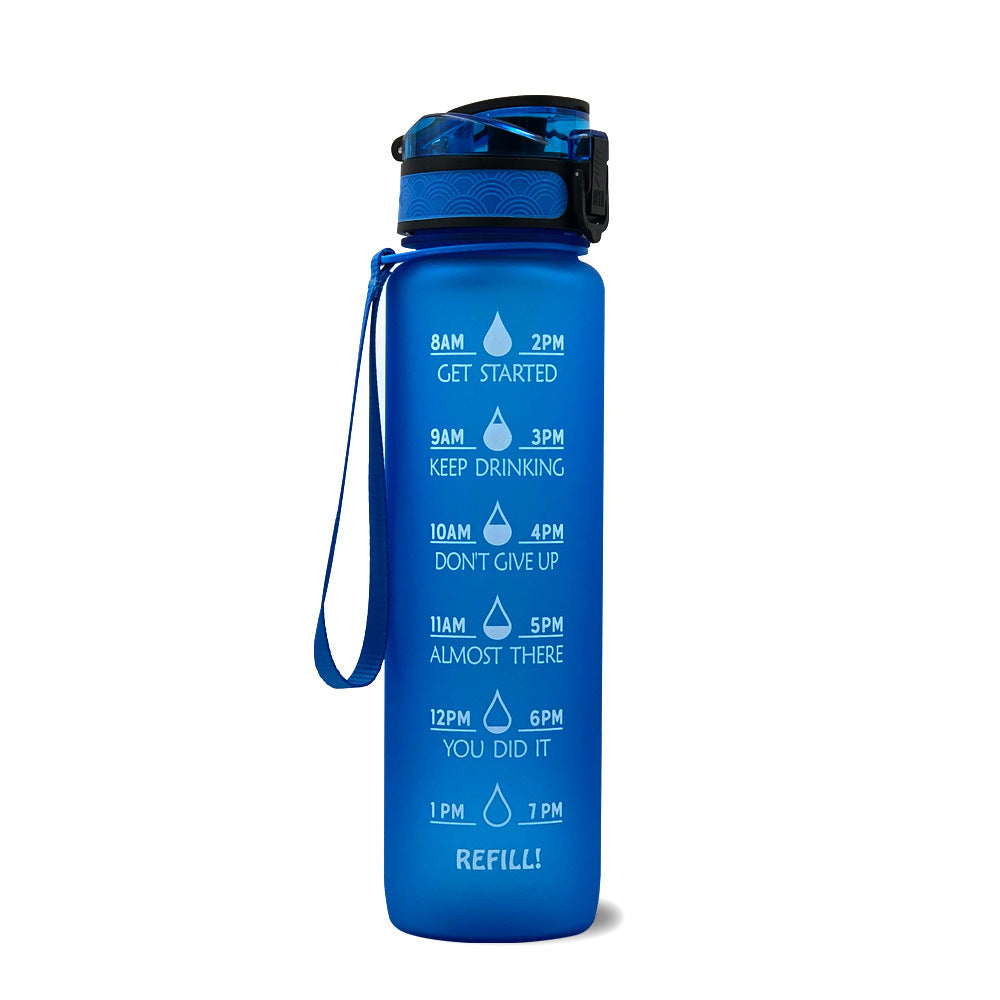 Leakproof Cycling Sports Water Bottle – 1L Motivational Fitness Cup