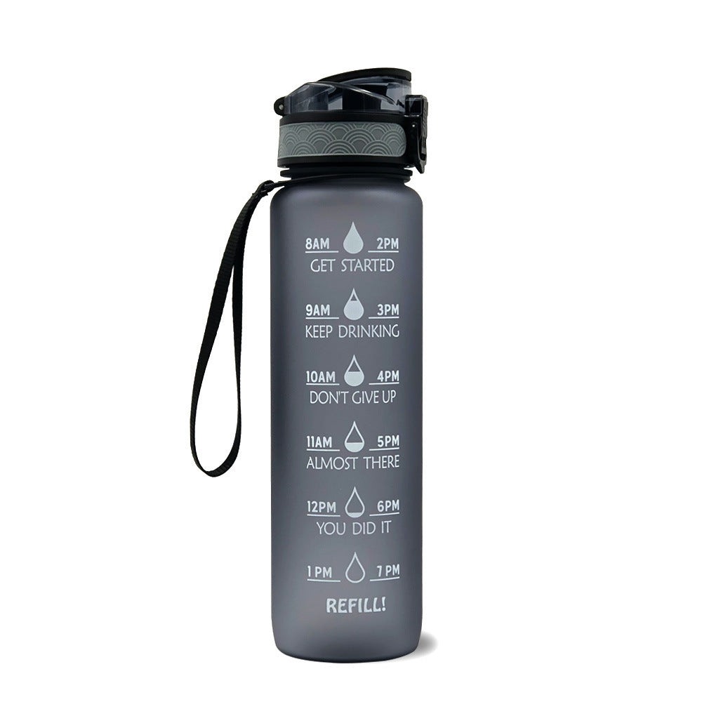 Leakproof Cycling Sports Water Bottle – 1L Motivational Fitness Cup