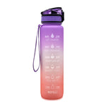 Leakproof Cycling Sports Water Bottle – 1L Motivational Fitness Cup