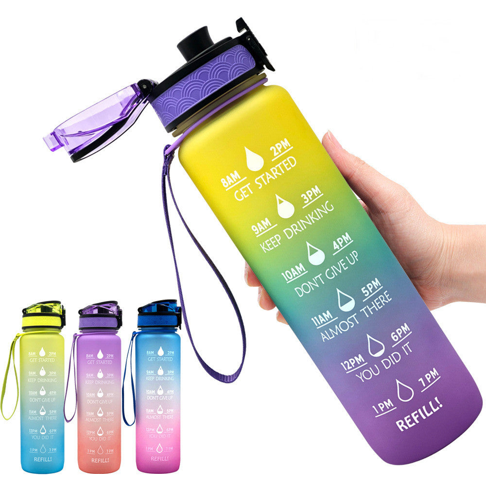 Leakproof Cycling Sports Water Bottle – 1L Motivational Fitness Cup