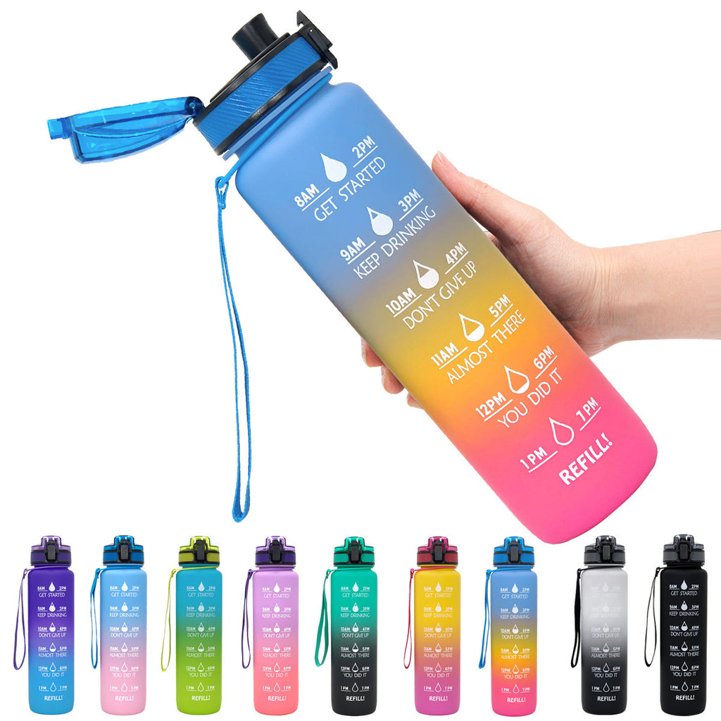 Leakproof Cycling Sports Water Bottle – 1L Motivational Fitness Cup