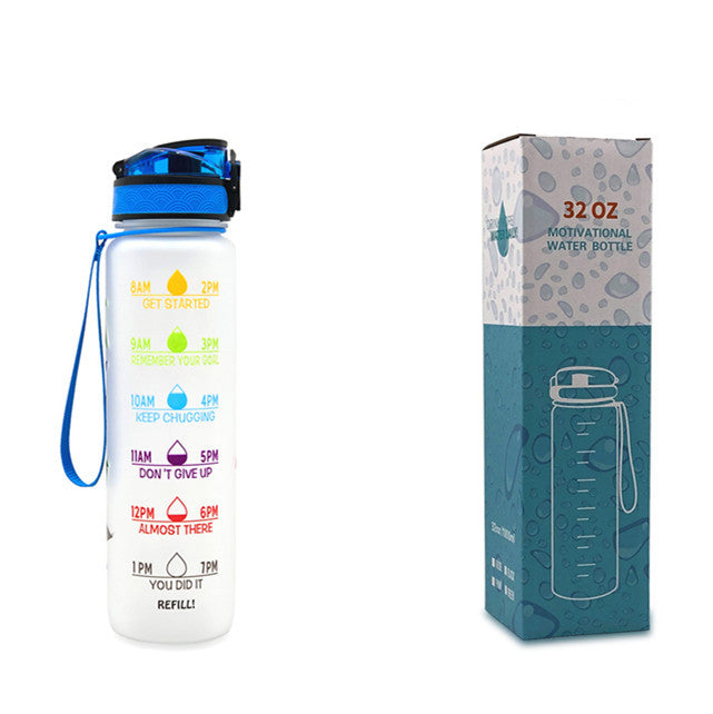 Leakproof Cycling Sports Water Bottle – 1L Motivational Fitness Cup