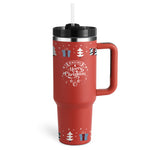 40 Oz Stainless Steel Insulated Tumbler with Handle & Straw