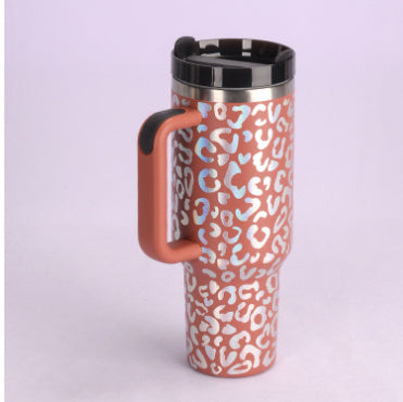 40 Oz Stainless Steel Insulated Tumbler with Handle & Straw