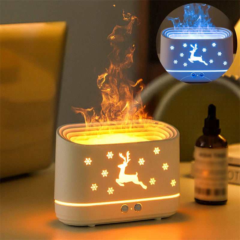 Humidifier Diffuser Flame Effect – Quiet Aromatherapy Atmosphere Lamp