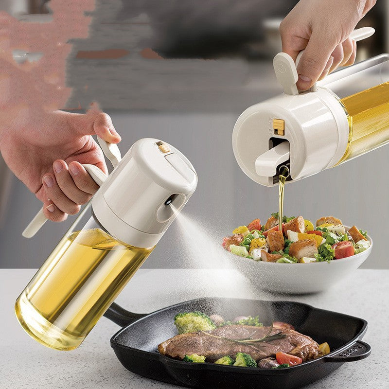 2-in-1 Oil Sprayer & Dispenser | Olive Oil & Vinegar Bottle