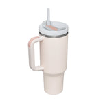 40 Oz Stainless Steel Insulated Tumbler with Handle & Straw