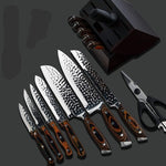 15-Piece Kitchen Knife Set | Red Wooden Handle Stainless Steel