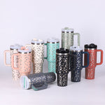 40 Oz Stainless Steel Insulated Tumbler with Handle & Straw