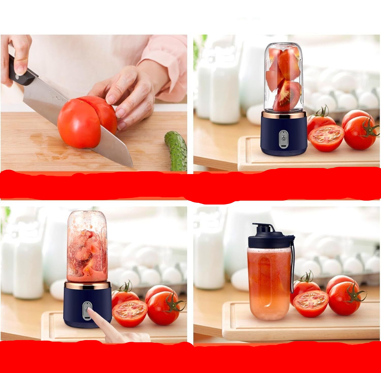 Portable Electric Blender – Rechargeable Smoothie & Juice Maker