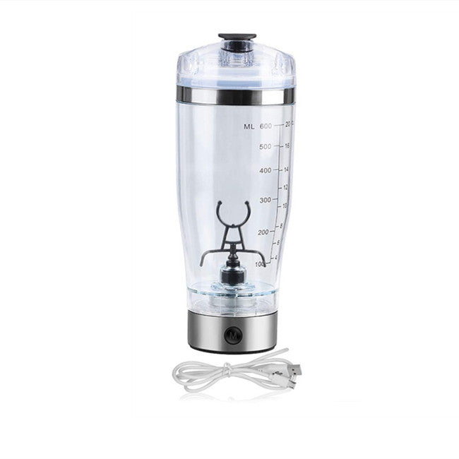 Electric USB Protein Shake Stirrer Bottle – Portable Vortex Blender 600ml